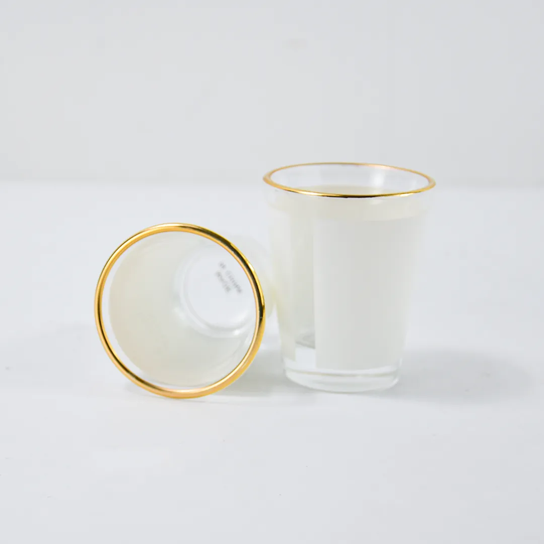Sublimation Shot Round Glasses 1.5oz Whiskey Shot Glass With Golden Rim  Heat Transfer Printing Wine Glass From Weaving_web, $2.34